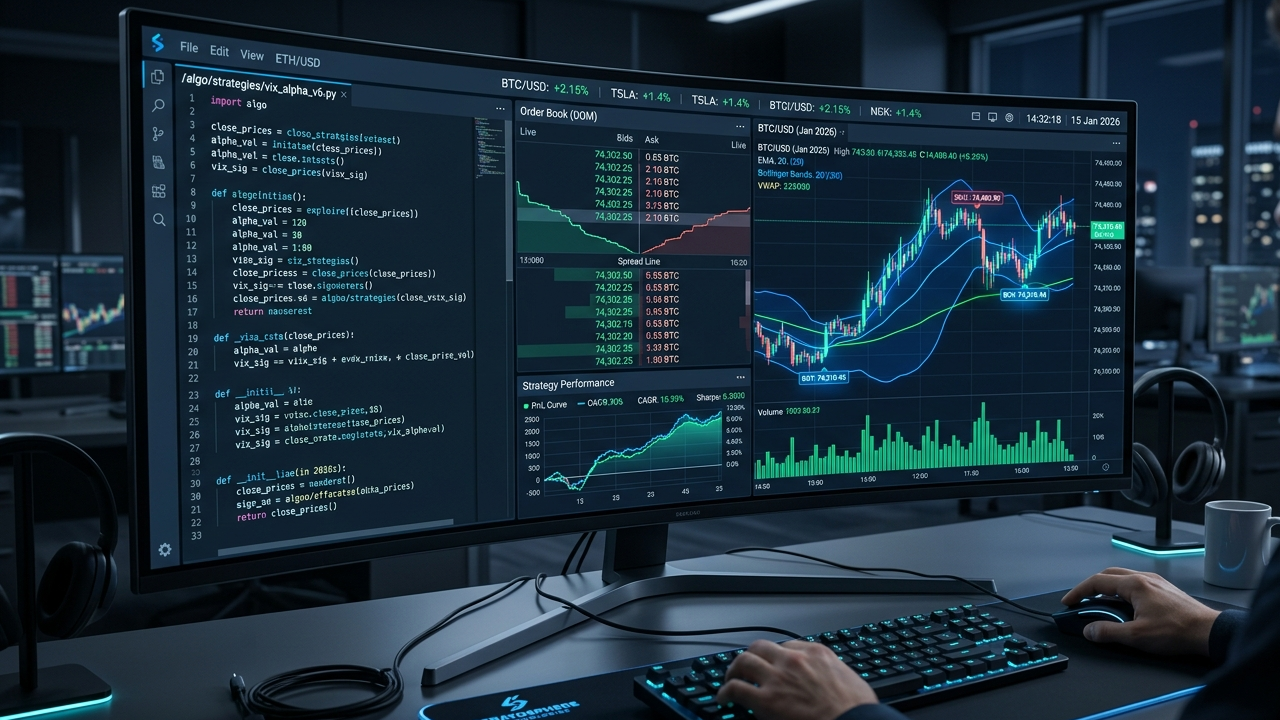 Best Algorithmic Trading Platforms 2026 research terminal showing Python integration and low-latency execution data.